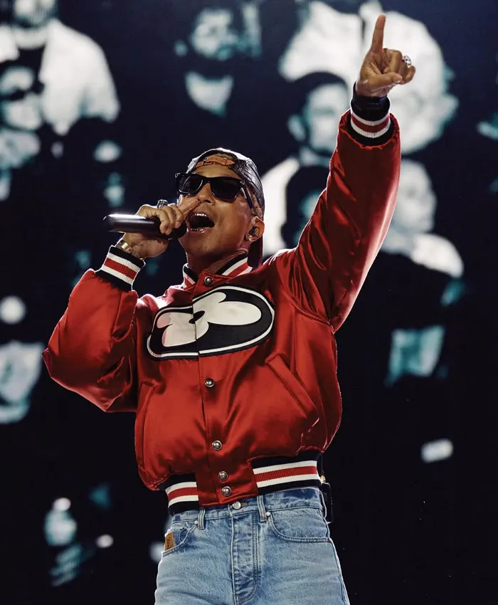 JAY-Z 30 Show Pharrell Williams Red varsity jacket