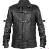 Jaafar Jackson Michael Black Leather Belted Style Jacket
