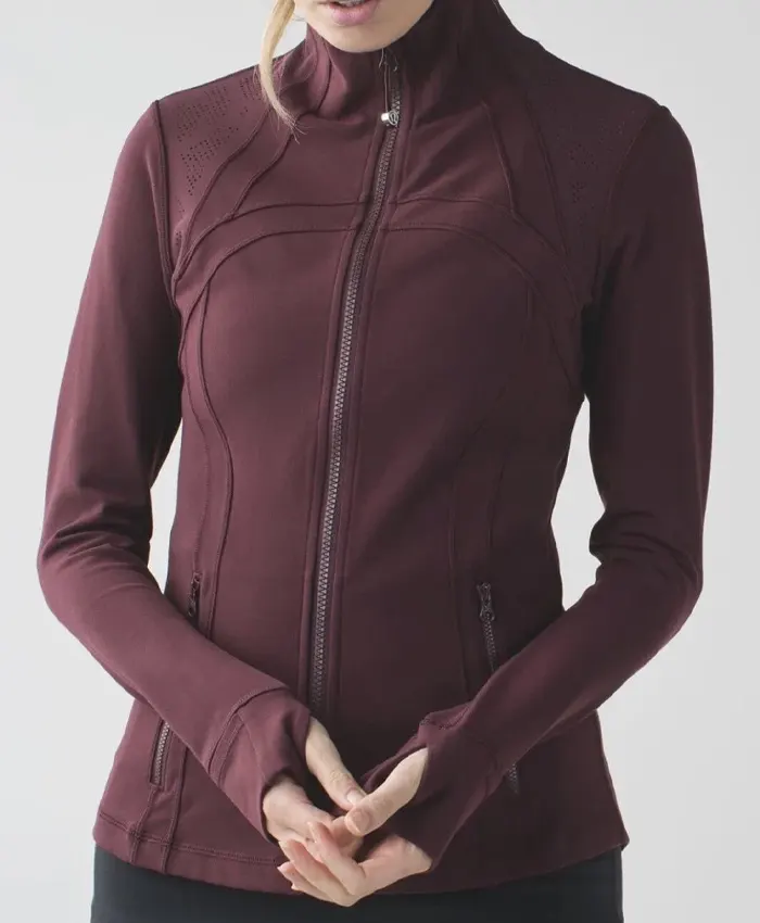 Jackie Tohn Nobody Wants This Esther Lululemon Burgundy Define Full Zip Jacket For Sale