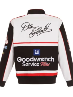 Jacksonville Jaguars Parker Washington Dale Earnhardt White And Black GM Goodwrench NASCAR Jacket back view