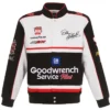 Jacksonville Jaguars Parker Washington Dale Earnhardt White And Black NASCAR GM Goodwrench Jacket front view