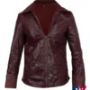 Jada Pinkett Smith Movie The Matrix 4 2021 Niobe Red Slim-Fit Leather Jacket front view