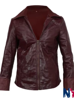 Jada Pinkett Smith Movie The Matrix 4 2021 Niobe Red Slim-Fit Leather Jacket front view