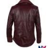 Jada Pinkett Smith Niobe Movie The Matrix 4 2021 Red Slim-Fit Leather Jacket back view
