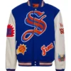 Jeff-Hamilton-Phoenix-Suns-Blue-and-White-Wool-Leather-Jacket