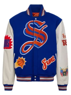 Jeff-Hamilton-Phoenix-Suns-Blue-and-White-Wool-Leather-Jacket