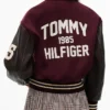 Jisoo Manteco Wool Blend Leather Sleeves Jacket By Tommy Hilfiger
