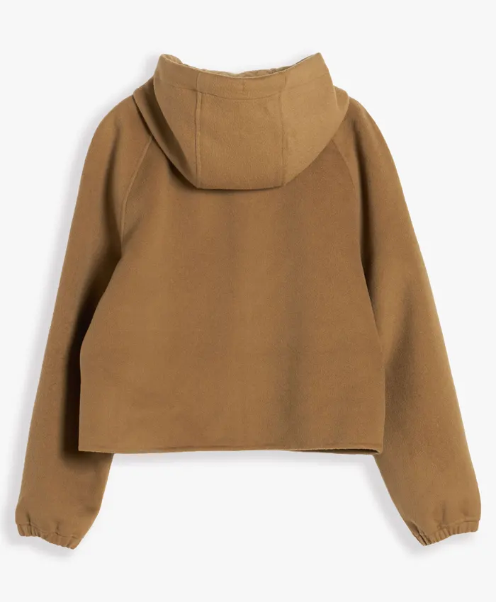Jisoo Tommy Hilfiger Brown Wool Jacket With Hood