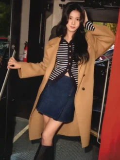 Jisoo Tommy Hilfiger Classic Wool-Blend Coat