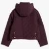 Jisoo Tommy Hilfiger Crest Embroidered Square Quilted Hooded Jacket Back