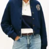 Jisoo Tommy Hilfiger Fleece Bomber Varsity Jacket