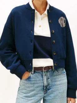Jisoo Tommy Hilfiger Fleece Bomber Varsity Jacket