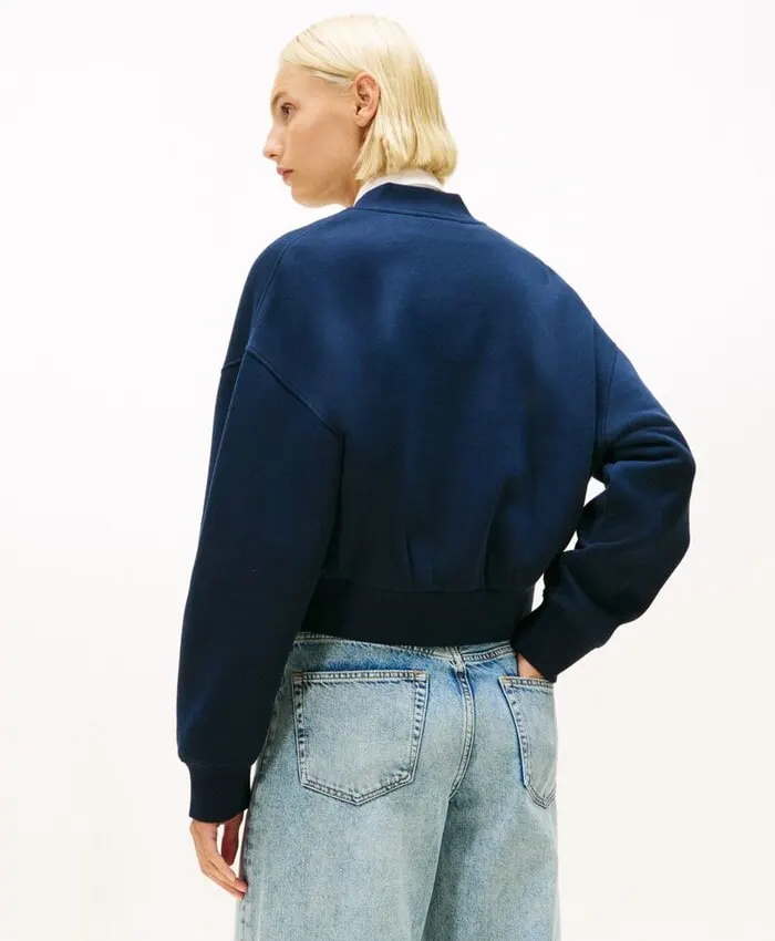 Jisoo Tommy Hilfiger Fleece Bomber Varsity Jacket Back