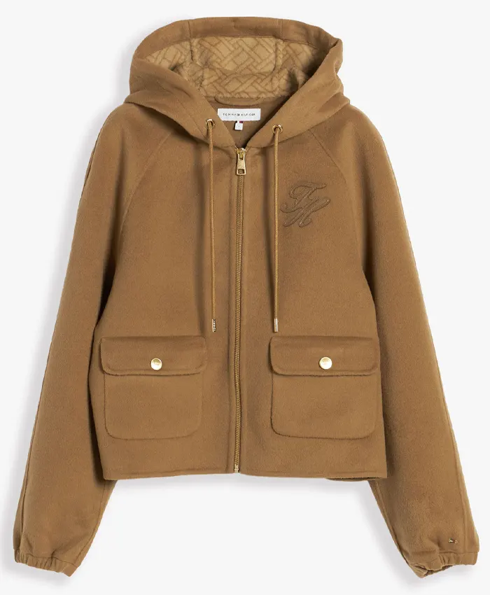 Jisoo Wool Hooded Jacket By Tommy Hilfiger