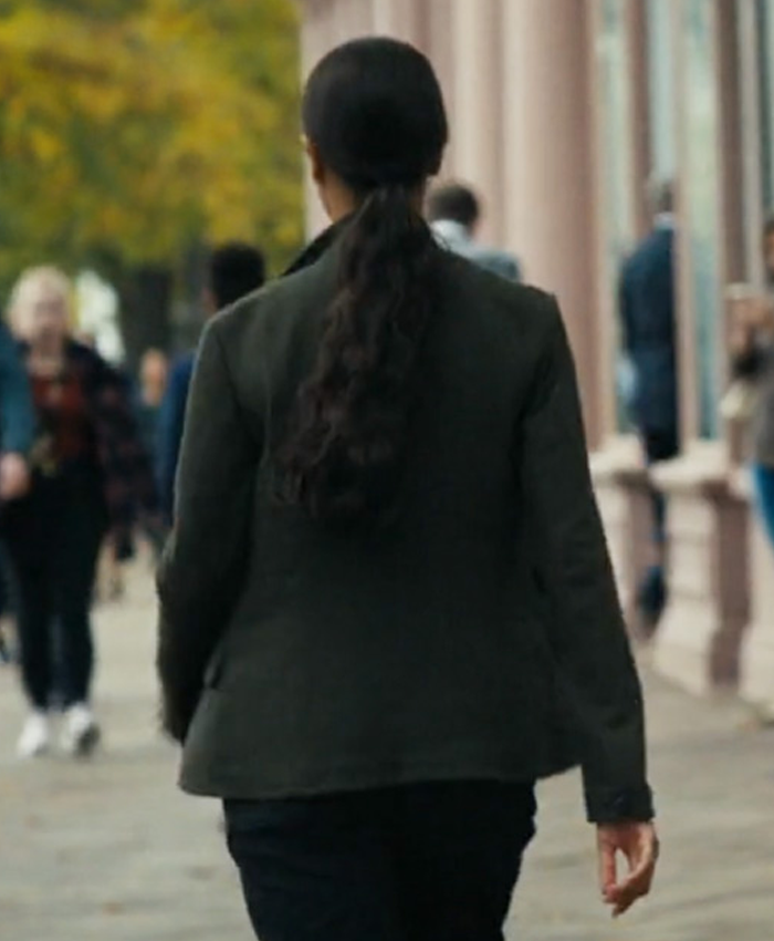 Joe-Lioness-Tv-Series-2026-Zoe-Saldana-Green-Cotton-Blazer-Back