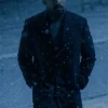 John Stewart TV-Series Lanterns 2026 Aaron Pierre Black Wool Trench Coat front view