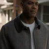 John Stewart TV-Series Lanterns 2026 Aaron Pierre Grey Wool Bomber Jacket front view