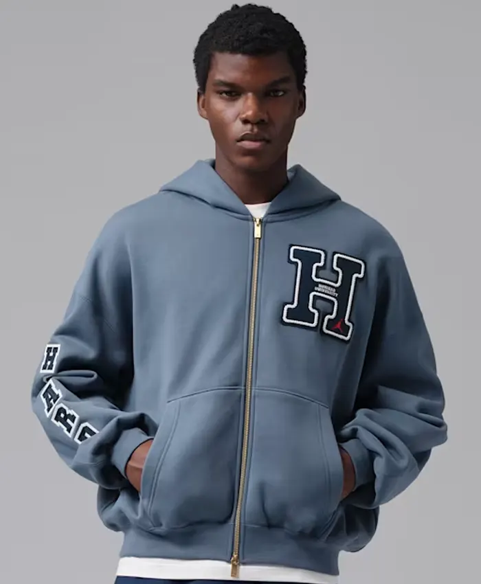 Jordan Flight x Howard University Mens Fleece Full-Zip Hoodie