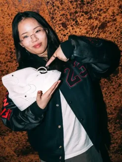Jordan The One Global Finals Championship Syn Zhuang BEIJING Black Varsity Jacket front view