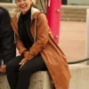 Joséphine Jobert Saint-Pierre Brown Hooded Coat