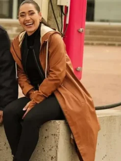 Joséphine Jobert Saint-Pierre Brown Hooded Coat