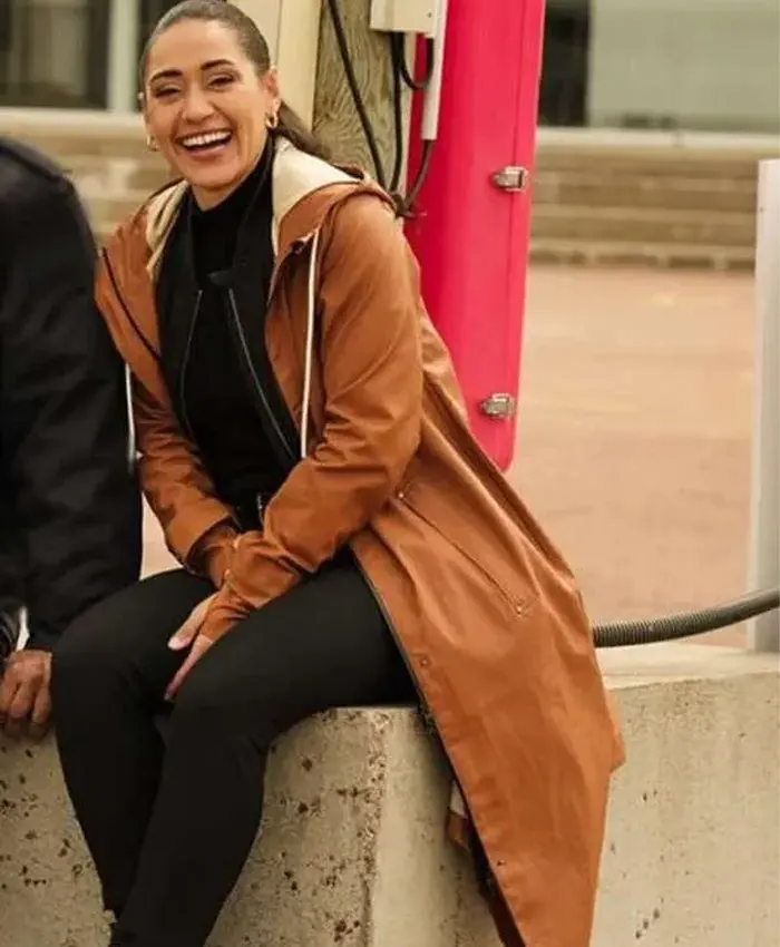 Joséphine Jobert Saint-Pierre Brown Hooded Coat