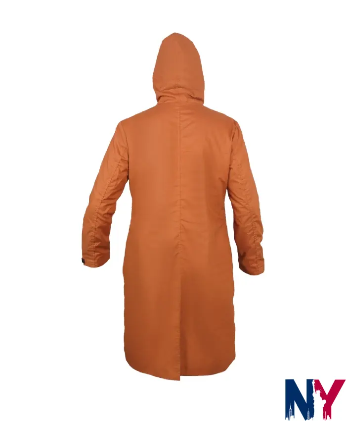 Joséphine Jobert Saint-Pierre Hooded Brown Coat Back