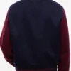 Josh Hart New York Fashion Week 2026 NY Label Tommy Hilfiger Wool-Cashmere Blue Varsity Jacket back view