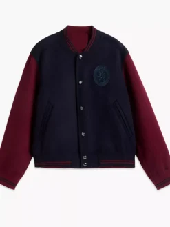 Josh Hart New York Fashion Week 2026 Tommy Hilfiger NY Label Wool-Cashmere Blue Varsity Jacket front view
