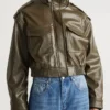 Jules Logan Off Campus Tv Series Julia Sarah Stone Olive Green Leather Jacket