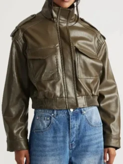 Jules Logan Off Campus Tv Series Julia Sarah Stone Olive Green Leather Jacket