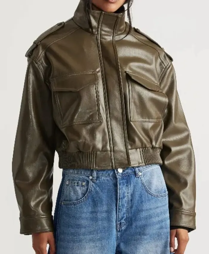 Jules Logan Off Campus Tv Series Julia Sarah Stone Olive Green Leather Jacket