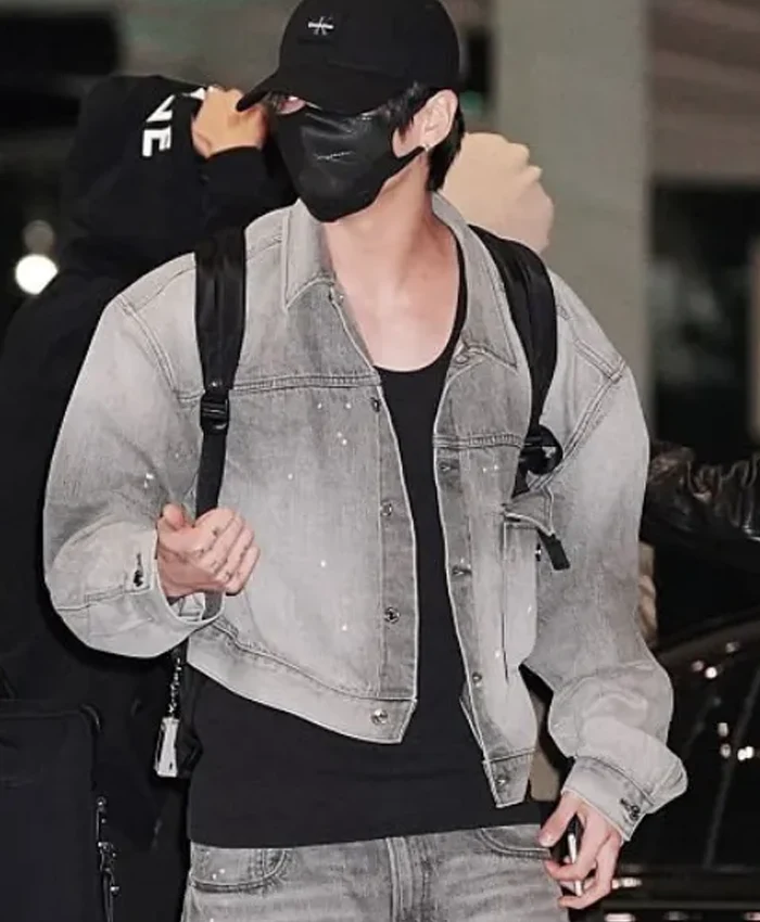 Jungkook-Incheon-International-Airport-2026-Light-Grey-Denim-Trucker-Jacket