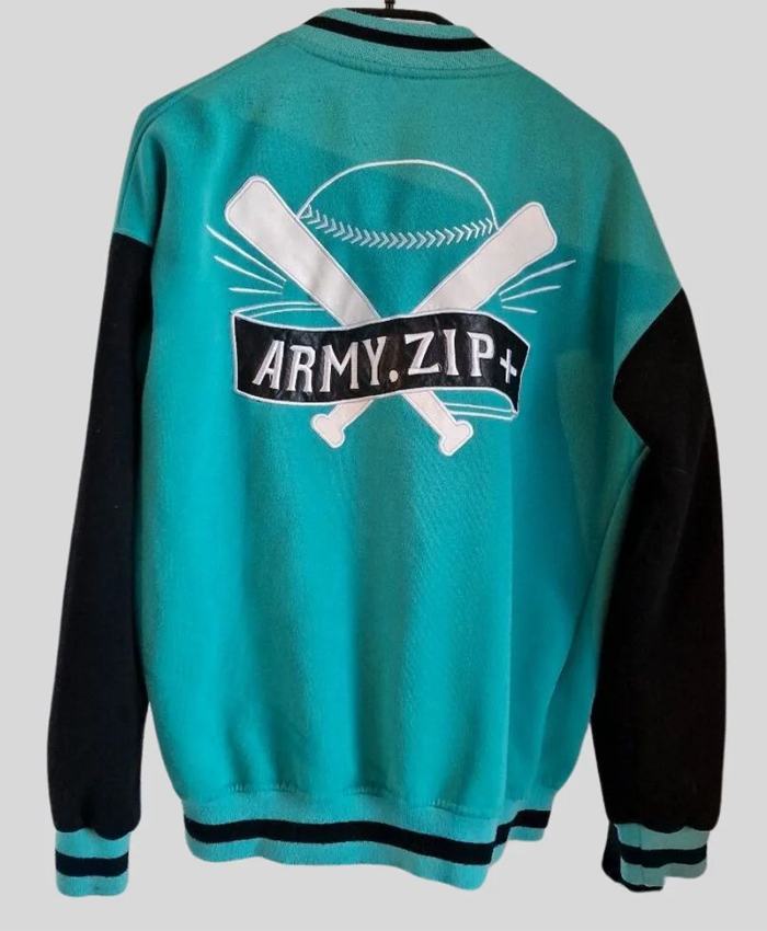 K-Pop BTS Jungkook Army Zip Baseball Logo Jacket Back