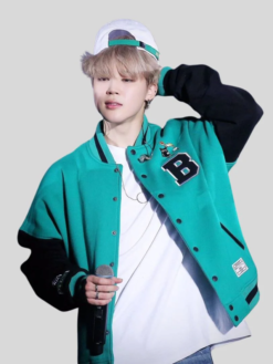 K-Pop BTS Jungkook Army Zip Baseball Logo Jacket Front