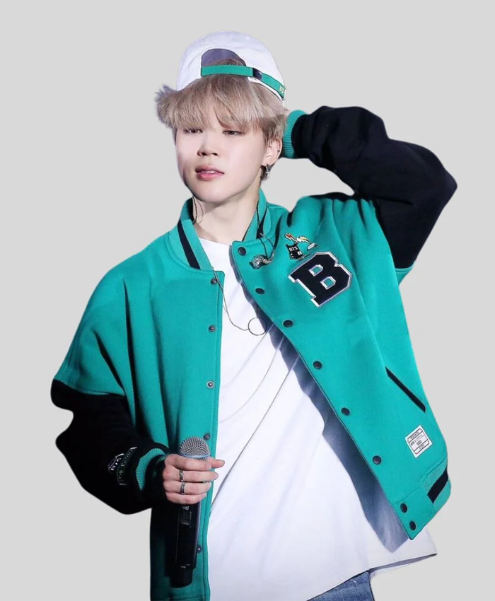 K-Pop BTS Jungkook Army Zip Baseball Logo Jacket Front