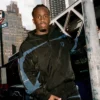 Kai Cenat VIVET Debut 2026 New York Fashion Week Black And Blue Fleece Track Jacket front view