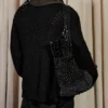 Kai Cenat VIVET Debut 2026 New York Fashion Week Black Open-Knit Cardigan Jacket back view