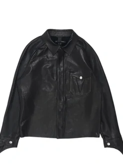 Kai Cenat VIVET Debut New York Fashion Week 2026 Black Leather Oxford Jacket front view
