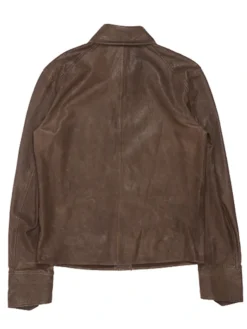 Kai Cenat VIVET Debut New York Fashion Week 2026 Brown Leather Button Down Regular Fit Jacket back view