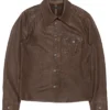 Kai Cenat VIVET Debut New York Fashion Week 2026 Brown Leather Button Down Regular Fit Jacket front view