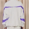Kai Cenat VIVET Debut New York Fashion Week 2026 White Fleece Track Jacket back view