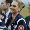 Kate-Upton-MLB-Detroit-Tigers-Navy-Blue-White-Bomber-Jacket-Side