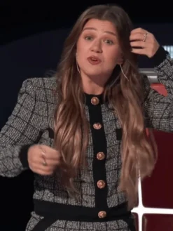 Kelly Clarkson The Voice Season 30 Tweed Plaid Jacket