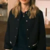 Kristen Bell Nobody Wants This Black Varsity Bomber Jacket