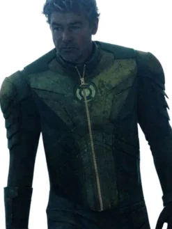 Kyle Chandler TV-Series Lanterns 2026 Hal Jordan Green Leather Costume Jacket front view
