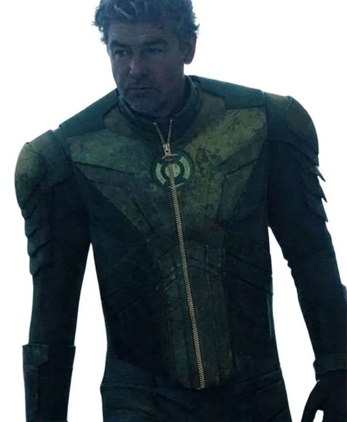 Kyle Chandler TV-Series Lanterns 2026 Hal Jordan Green Leather Costume Jacket front view