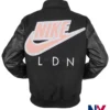 LDN 23 Nike x Jordan London Black Wool Leather Varsity Jacket back view