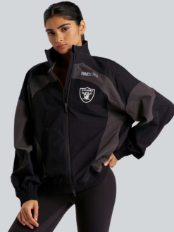 Las Vegas Raiders lululemon Women's Black Ventilated Oversized Track Jacket