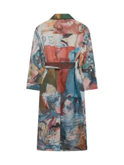 Lauryn Hill Kai Cenat Vivet Fashion Show 2026 Café De La Jacquard Multicolor Cotton Overcoat back view